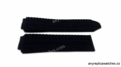 Replica Hublot Watch Band: Hublot Geneve Replacement Black textured Rubber Band 24mm